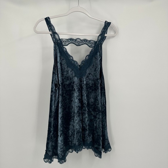 POL Womens Whimsigoth Velvet Top Size M Lace Trim Camisole Velvet Fairy Grunge - Picture 2 of 8